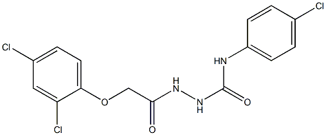 N-(4-chlorophenyl)-2-[2-(2,4-dichlorophenoxy)acetyl]-1-hydrazinecarboxamide Struktur