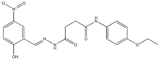 N-(4-ethoxyphenyl)-4-{2-[(E)-(2-hydroxy-5-nitrophenyl)methylidene]hydrazino}-4-oxobutanamide Struktur