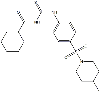 N-(cyclohexylcarbonyl)-N'-{4-[(4-methyl-1-piperidinyl)sulfonyl]phenyl}thiourea Struktur