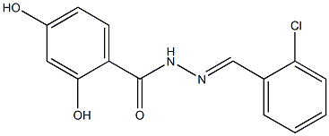 N'-[(E)-(2-chlorophenyl)methylidene]-2,4-dihydroxybenzohydrazide Struktur