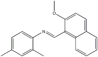 N-(2,4-dimethylphenyl)-N-[(E)-(2-methoxy-1-naphthyl)methylidene]amine Struktur