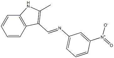 N-[(E)-(2-methyl-1H-indol-3-yl)methylidene]-N-(3-nitrophenyl)amine Struktur