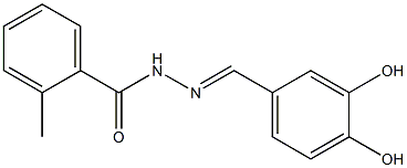 N'-[(E)-(3,4-dihydroxyphenyl)methylidene]-2-methylbenzohydrazide Struktur