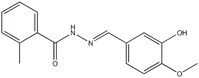 N'-[(E)-(3-hydroxy-4-methoxyphenyl)methylidene]-2-methylbenzohydrazide Struktur