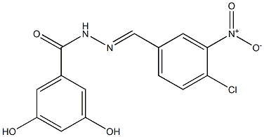 N'-[(E)-(4-chloro-3-nitrophenyl)methylidene]-3,5-dihydroxybenzohydrazide Struktur