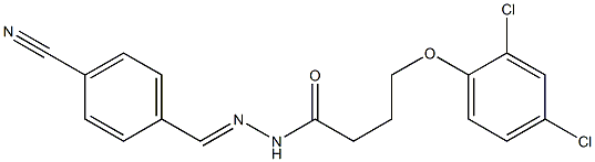 N'-[(E)-(4-cyanophenyl)methylidene]-4-(2,4-dichlorophenoxy)butanohydrazide Struktur