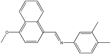 N-(3,4-dimethylphenyl)-N-[(E)-(4-methoxy-1-naphthyl)methylidene]amine Struktur