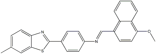 N-[(E)-(4-methoxy-1-naphthyl)methylidene]-N-[4-(6-methyl-1,3-benzothiazol-2-yl)phenyl]amine Struktur