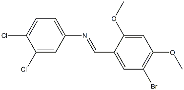 N-[(E)-(5-bromo-2,4-dimethoxyphenyl)methylidene]-N-(3,4-dichlorophenyl)amine Struktur