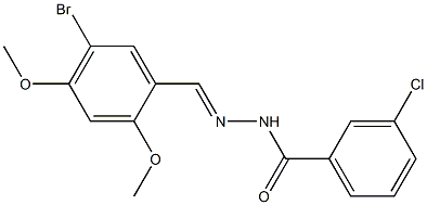 N'-[(E)-(5-bromo-2,4-dimethoxyphenyl)methylidene]-3-chlorobenzohydrazide Struktur