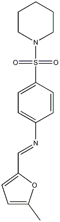 N-[(E)-(5-methyl-2-furyl)methylidene]-N-[4-(1-piperidinylsulfonyl)phenyl]amine Struktur