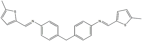 N-[(E)-(5-methyl-2-thienyl)methylidene]-N-[4-(4-{[(E)-(5-methyl-2-thienyl)methylidene]amino}benzyl)phenyl]amine Struktur