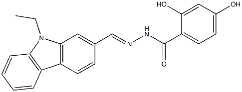 N'-[(E)-(9-ethyl-9H-carbazol-2-yl)methylidene]-2,4-dihydroxybenzohydrazide Struktur