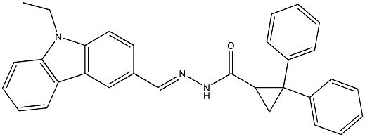 N'-[(E)-(9-ethyl-9H-carbazol-3-yl)methylidene]-2,2-diphenylcyclopropanecarbohydrazide Struktur