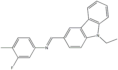 N-[(E)-(9-ethyl-9H-carbazol-3-yl)methylidene]-N-(3-fluoro-4-methylphenyl)amine Struktur