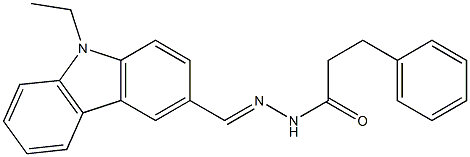 N'-[(E)-(9-ethyl-9H-carbazol-3-yl)methylidene]-3-phenylpropanohydrazide Struktur