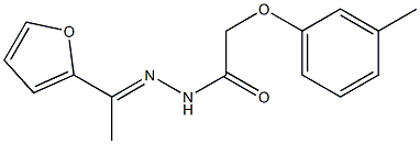 N'-[(E)-1-(2-furyl)ethylidene]-2-(3-methylphenoxy)acetohydrazide Struktur