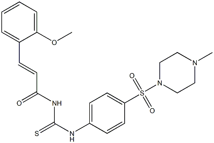 N-[(E)-3-(2-methoxyphenyl)-2-propenoyl]-N'-{4-[(4-methyl-1-piperazinyl)sulfonyl]phenyl}thiourea Struktur