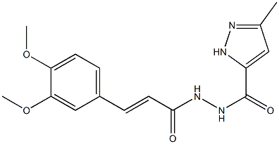 N'-[(E)-3-(3,4-dimethoxyphenyl)-2-propenoyl]-3-methyl-1H-pyrazole-5-carbohydrazide Struktur