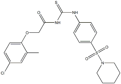 N-[2-(4-chloro-2-methylphenoxy)acetyl]-N'-[4-(1-piperidinylsulfonyl)phenyl]thiourea Struktur