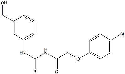 N-[2-(4-chlorophenoxy)acetyl]-N'-[3-(hydroxymethyl)phenyl]thiourea Struktur