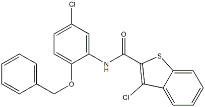 N-[2-(benzyloxy)-5-chlorophenyl]-3-chloro-1-benzothiophene-2-carboxamide Struktur