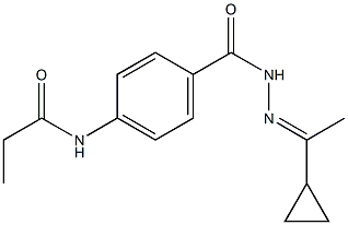 N-[4-({2-[(E)-1-cyclopropylethylidene]hydrazino}carbonyl)phenyl]propanamide Struktur