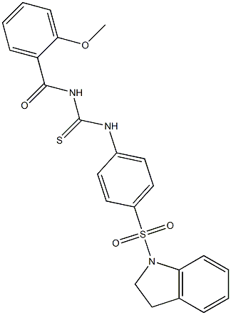 N-[4-(2,3-dihydro-1H-indol-1-ylsulfonyl)phenyl]-N'-(2-methoxybenzoyl)thiourea Struktur