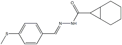 N'-{(E)-[4-(methylsulfanyl)phenyl]methylidene}bicyclo[4.1.0]heptane-7-carbohydrazide Struktur