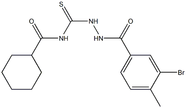 N-{[2-(3-bromo-4-methylbenzoyl)hydrazino]carbothioyl}cyclohexanecarboxamide Struktur