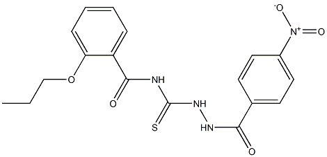 N-{[2-(4-nitrobenzoyl)hydrazino]carbothioyl}-2-propoxybenzamide Struktur