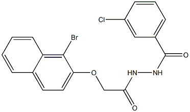 N'-{2-[(1-bromo-2-naphthyl)oxy]acetyl}-3-chlorobenzohydrazide Struktur