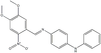 N-(4-anilinophenyl)-N-[(E)-(4,5-dimethoxy-2-nitrophenyl)methylidene]amine Struktur