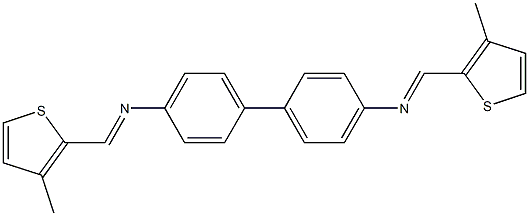 N-[(E)-(3-methyl-2-thienyl)methylidene]-N-(4'-{[(E)-(3-methyl-2-thienyl)methylidene]amino}[1,1'-biphenyl]-4-yl)amine Struktur