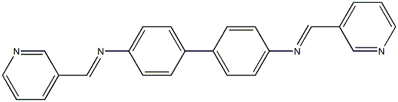 N-[(E)-3-pyridinylmethylidene]-N-(4'-{[(E)-3-pyridinylmethylidene]amino}[1,1'-biphenyl]-4-yl)amine Struktur