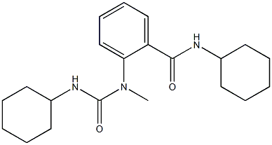 N-cyclohexyl-2-[[(cyclohexylamino)carbonyl](methyl)amino]benzamide Struktur