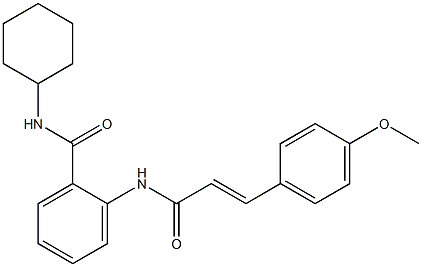 N-cyclohexyl-2-{[(E)-3-(4-methoxyphenyl)-2-propenoyl]amino}benzamide Struktur