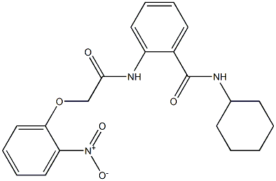 N-cyclohexyl-2-{[2-(2-nitrophenoxy)acetyl]amino}benzamide Struktur