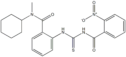 N-cyclohexyl-N-methyl-2-({[(2-nitrobenzoyl)amino]carbothioyl}amino)benzamide Struktur