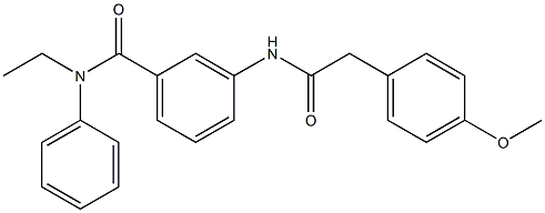 N-ethyl-3-{[2-(4-methoxyphenyl)acetyl]amino}-N-phenylbenzamide Struktur