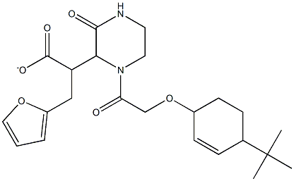 tetrahydro-2-furanylmethyl 2-(1-{2-[4-(tert-butyl)phenoxy]acetyl}-3-oxo-2-piperazinyl)acetate Struktur