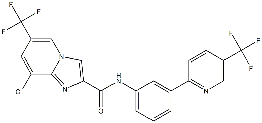 8-chloro-6-(trifluoromethyl)-N-{3-[5-(trifluoromethyl)-2-pyridinyl]phenyl}imidazo[1,2-a]pyridine-2-carboxamide Struktur