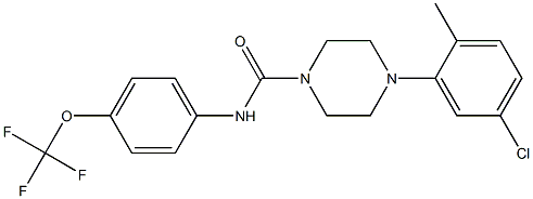 4-(5-chloro-2-methylphenyl)-N-[4-(trifluoromethoxy)phenyl]tetrahydro-1(2H)-pyrazinecarboxamide Struktur