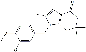 1-(3,4-dimethoxybenzyl)-2,6,6-trimethyl-1,5,6,7-tetrahydro-4H-indol-4-one Struktur