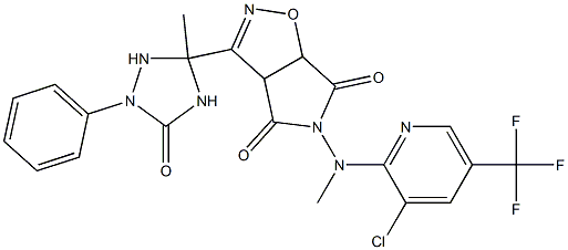 5-[[3-chloro-5-(trifluoromethyl)-2-pyridinyl](methyl)amino]-3-(3-methyl-5-oxo-1-phenyl-1,2,4-triazolan-3-yl)-3aH-pyrrolo[3,4-d]isoxazole-4,6(5H,6aH)-dione Struktur