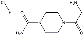 2-Amino-1-(4-carbamyol-piperazine-1-yl)-ethanone hydrochloride Struktur