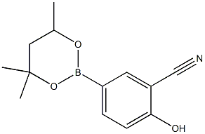 2-Hydroxy-5-(4,4,6-trimethyl-1,3,2-dioxaborinan-2-yl)benzonitrile Struktur