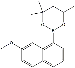 2-(7-Methoxynaphthalen-1-yl)-4,4,6-trimethyl-1,3,2-dioxaborinane Struktur