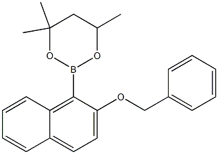 2-(2-Benzyloxynaphthalen-1-yl)-4,4,6-trimethyl-1,3,2-dioxaborinane Struktur