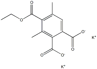 4-Ethoxycarbonyl-3,5-dimethylphthalic acid dipotassium salt Struktur